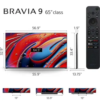 Experience stunning visuals with this new Sony 65 Inch Mini LED QLED 4K Ultra HD BRAVIA 9 Smart Goog...