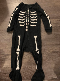 0-3 month skeleton onesie