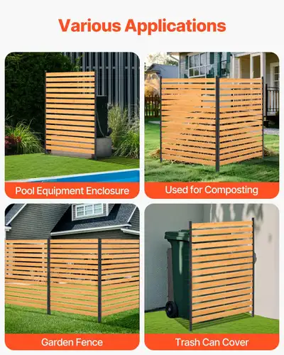 Wood Privacy Fence, 39" W x 61" L, 1-Panel Air Conditioner Fence, View more