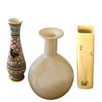 Beau trio de vases, couleur beige, crème, perle