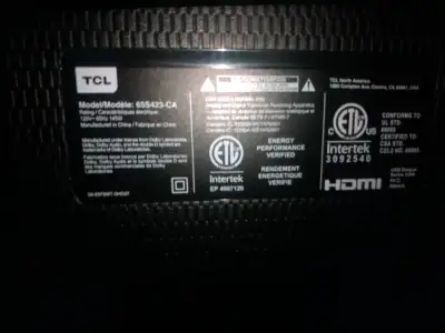 65” TCL Roku TV - 65S423-CA (Broken Screen), View more