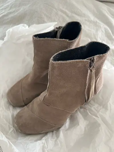 TOMS Suede Wedge-heeled Booties Size 6.5, View more