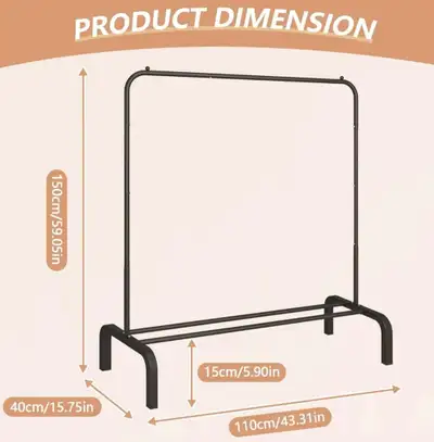 2 brand new clothing racks. Never used. One wood, one metal.