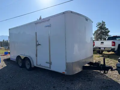 All measurements are interior Width between Fenders 81" Width 89" Door opening 6ft hight Lenth 16 ft...