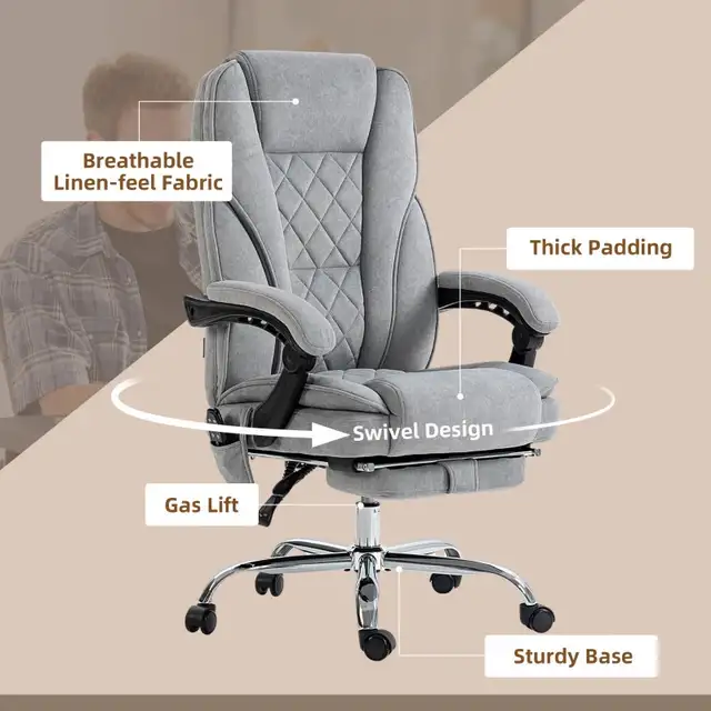 Heated Massage Office Chair, Heated Reclining Computer Chair in Chairs & Recliners in Markham / York Region - Image 9