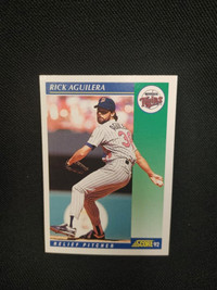 1992 Score92 Rick Aguilera Relief Pitcher Minnesota Twins Card #