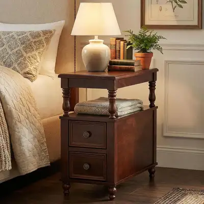 Tribesigns Solid Wood Nightstand, View more
