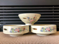 Vintage Japanese or Chinese porcelain bowls set 3 marked