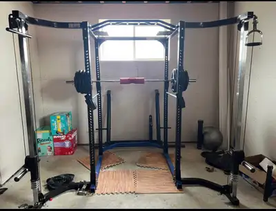 Power rack cage with cable crossover, View more