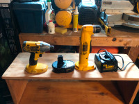 dewalt angle drill , impact , and battery charger