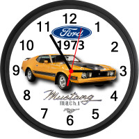 1973 Ford Mustang Mach 1 (Yellow Gold) Custom Wall Clock - New