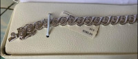 Diamond Chip Bracelet, 7.5” Sterling Silver