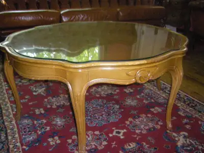 From non smoking and pet free home in very good condition: Diameter 39" with custom made protective...
