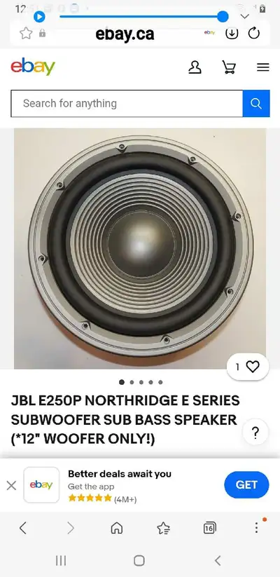 JBL 12" Subwoofer, View more