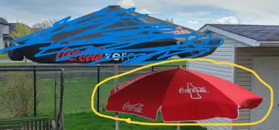 PARASOL Coca-Cola rouge, de plage, red beach UMBRELLA, View more