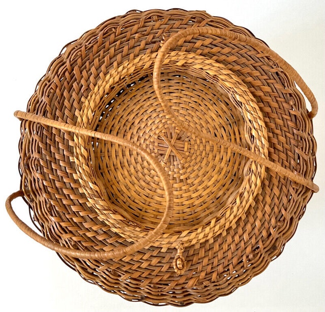 Paniers en osier et bobines de rotin vintage Lot de 2 - France