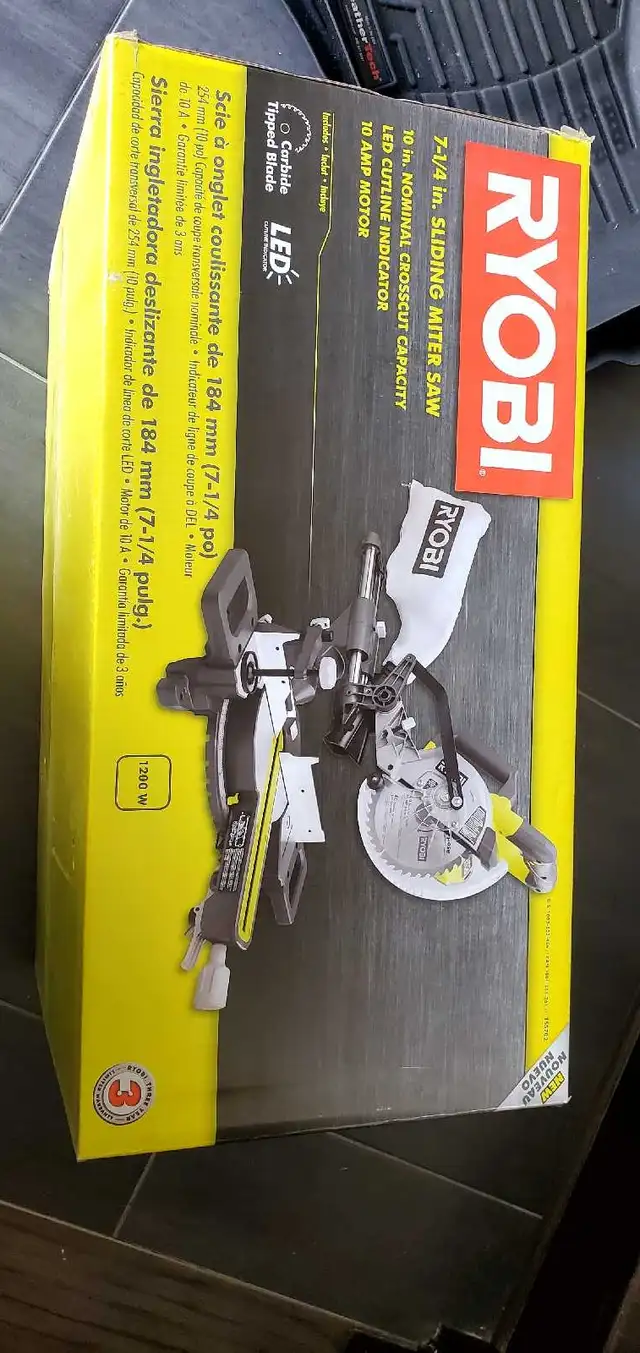 BRAND NEW 7.25" Sliding Miter Saw, 10 amp motor in Power Tools in London - Image 4