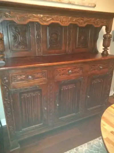 Beautifully carved antique sideboard, View more
