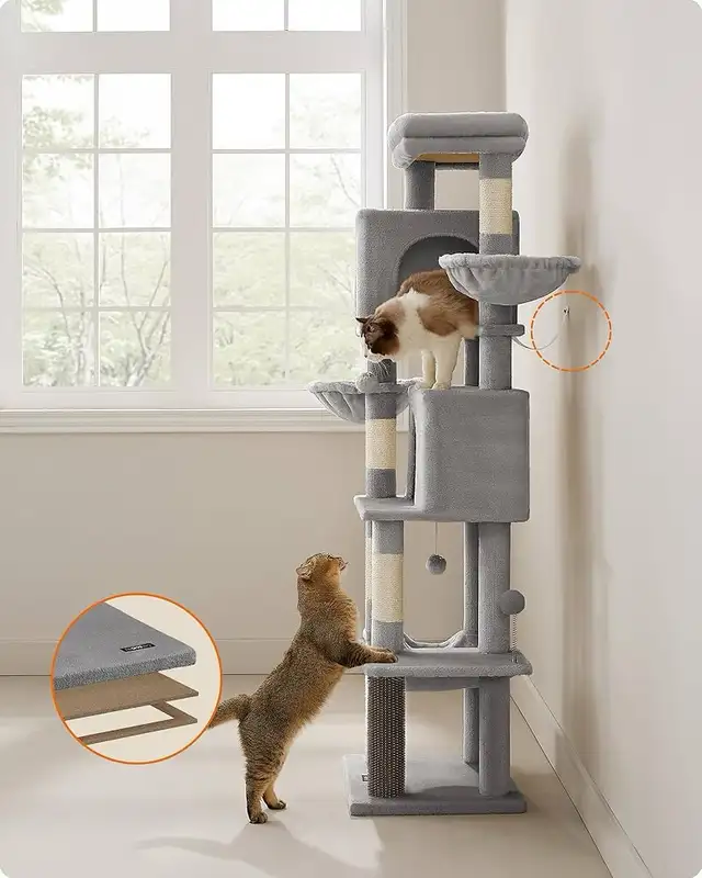 Large Cat Scratching Post 175 cm High XL Multi-Tier Cat Tree wit in Accessories in Markham / York Region - Image 7