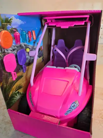 New Barbie Beach Buggy & Accessories , View more