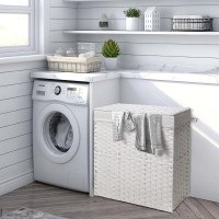 #ROVARD Foldable Synthetic Rattan Storage and Laundry Hamper