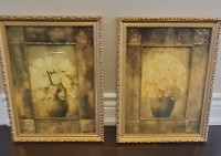 A Pair of Yellow Paintings Floral 