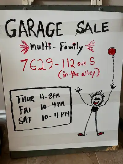 Multi-Family, Friends and Neighbours GARAGE SALE, View more