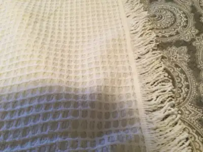 Vintage white double coverlet, View more