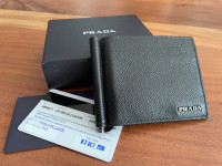 Genuine PRADA Saffiano Leather Bifold Wallet