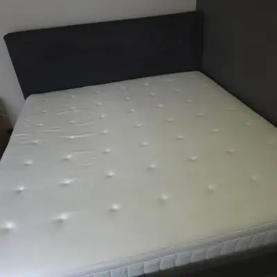 Selling king size bed with matress, View more