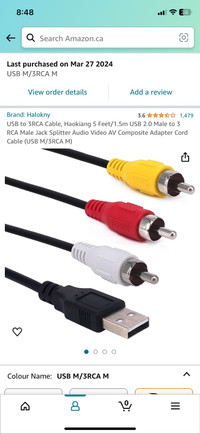 USB to 3RCA adapter