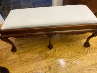 Antique mahogany bed bench 