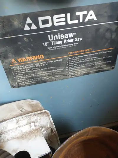 Delta Unisaw 10" Table Saw, View more
