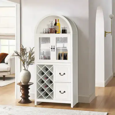 Modern Arched Farmhouse Wine Cabinet, View more
