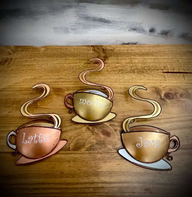 Latte • Mocha • Java Lightweight Metallic Wall Art • Coffee Bar in Home Décor & Accents in Kitchener / Waterloo - Image 8