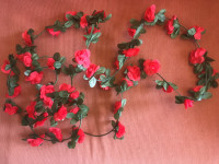 2.5m 45x Artificial Rose Flower Vine Garland Decoration - Red