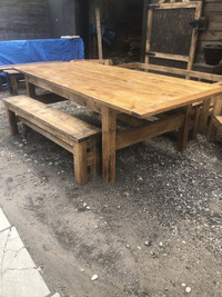 Patio furniture 6 ft  table with a matching bench for 850.00