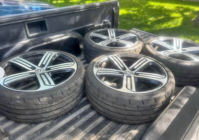 5x112 235/35/19 Firestone Indy500 tires at about 85% or more. Slight curb rash. Located in Lacombe.