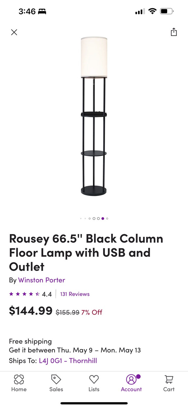 Floor Lamp with Shelves in Indoor Lighting & Fans in Markham / York Region - Image 2
