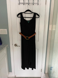 Women's Black Belted Dress - Size 8