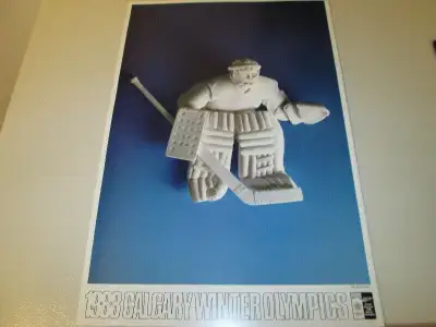 1988 CALGARY OLYMPICS Glossy Poster 12 1/2" x 18 1/2" Goalie, View more