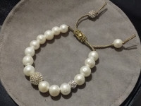 TAI Freshwater Pearls and Crystal  Encrusted Beads Bracelet