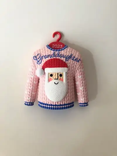 Granddaughter Christmas Ornament Hallmark Ugly Sweater Santa, View more