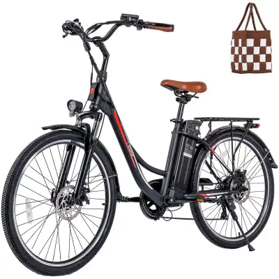 【Adjustable Height & Low-Step Frame】- The arc low-frame design allows users on and off e bike conven...
