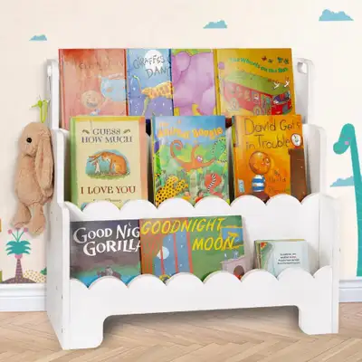 Brand New Wooden 3-Tier Scalloped Kids Bookshelf, View more