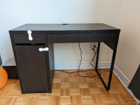 IKEA MICKE work desk with storage (Black-Brown)