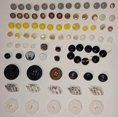 88 Vintage Assorted Buttons Anchors - News - Designer - Doll Eye, View more