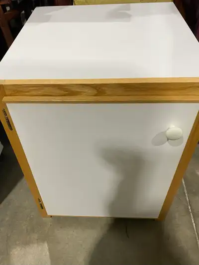 Mid-Century Accent Cabinet – White & Oak Finish, View more