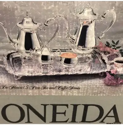 Oneida Silver Tea/Coffee Set w/Serving Tray, View more