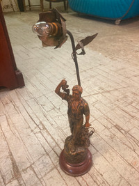 Lampe antique 1900 régule "vendanges" art nouveau France